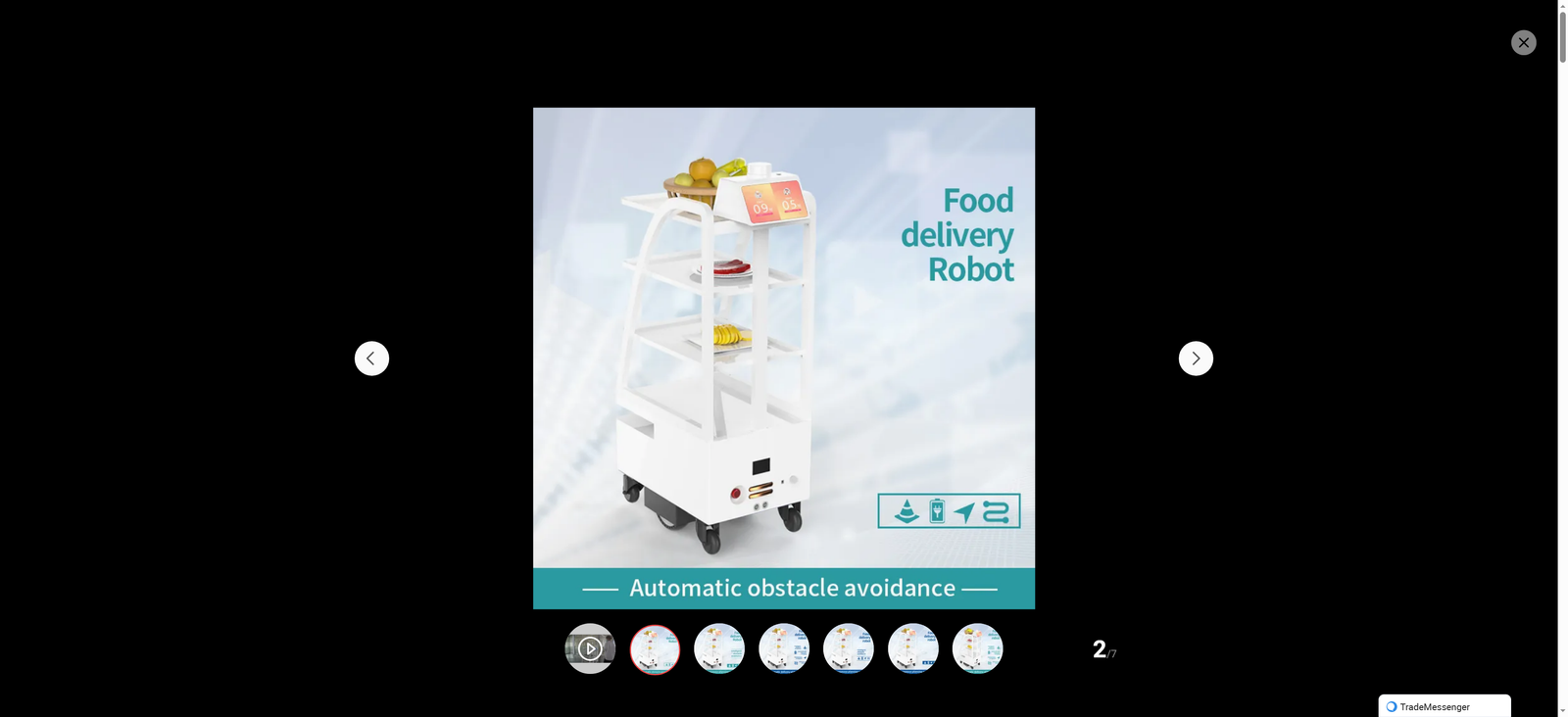Factory Price Food Delivery Cart Reeman 4 Layers Plate 60kg Load Dish Delivery Cart Robot for Hotel Restaurant Hospital