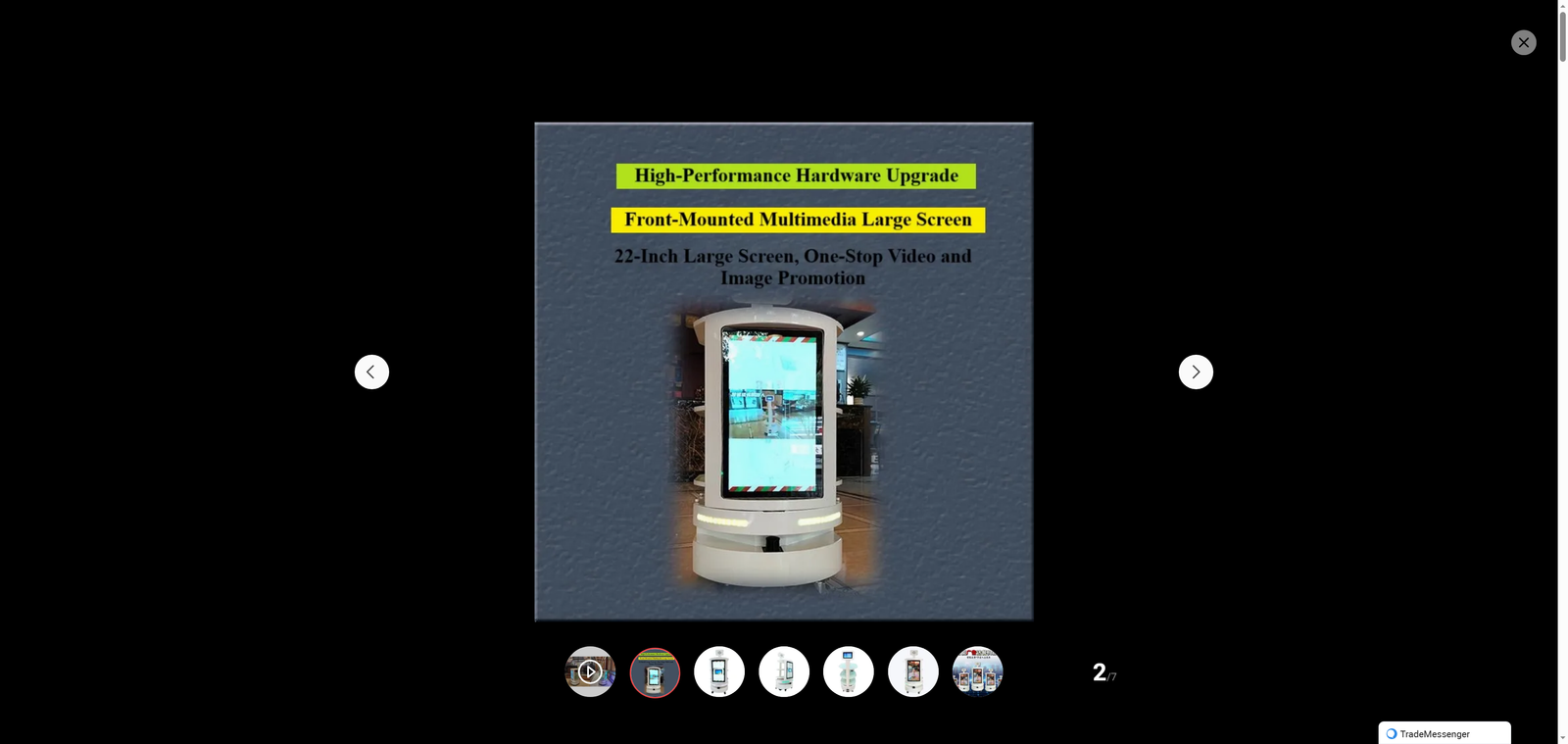 Smart Food Delivery Robot with 22'' Advertising Screen Restaurant Hotel Commercial Service