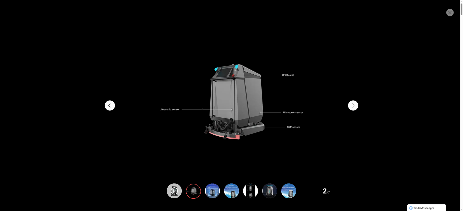 High Quality Intelligent Robotic Vacuum Cleaning Robot for Hotel Street