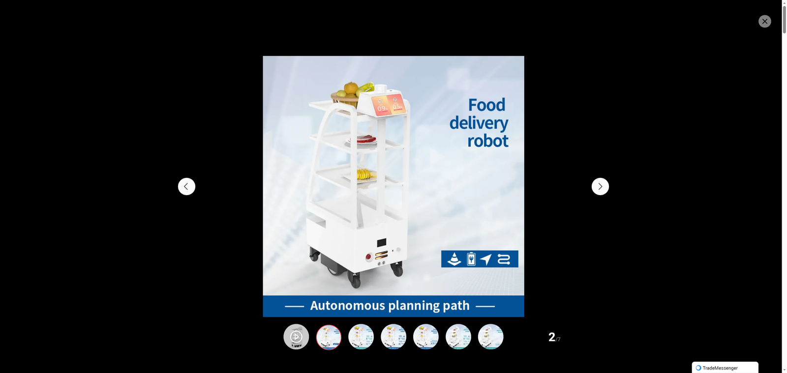 2021 Food Delivery Cart Reeman 4 Layers Plate 60kg Load Dish Delivery Cart Robot for Hotel Restaurant Hospital