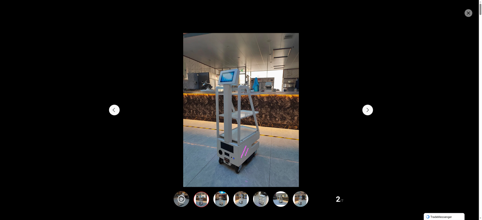 Ai Food Delivery Robot with 3D Full-Directional Obstacle Avoidance - 50kg Load Capacity Autonomous Serving Robot for Restaurant Hotel Catering