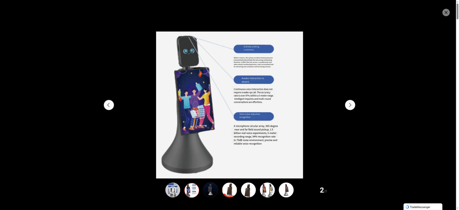 Large-Screen Display Intelligent Interactive Commercial Robot with 6-Microphone Voice-Activated Welcome Robot Service Robot