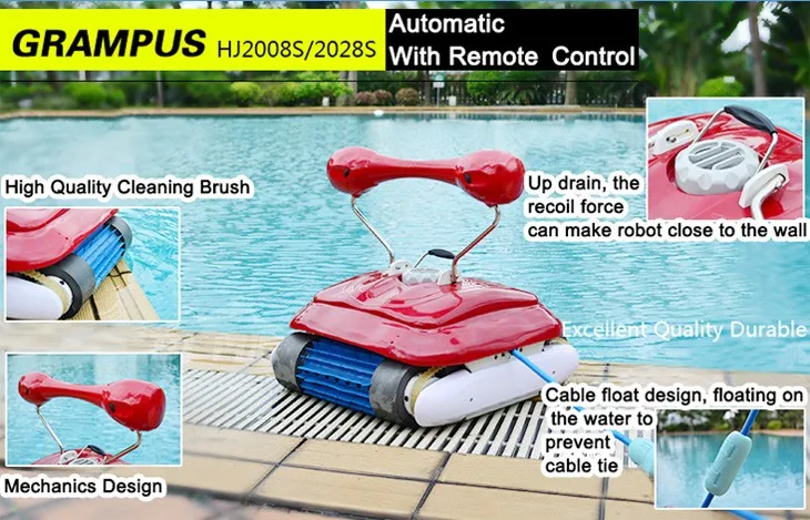 China Automatic Swimming Pool Cleaning Equipment Grampus Swimming Pool Robot Cleaner