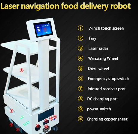 Hotel Waiter Robot Food-Delive Serving Commercial Delivery Robot Scout Drink Delivery Waiter Robot