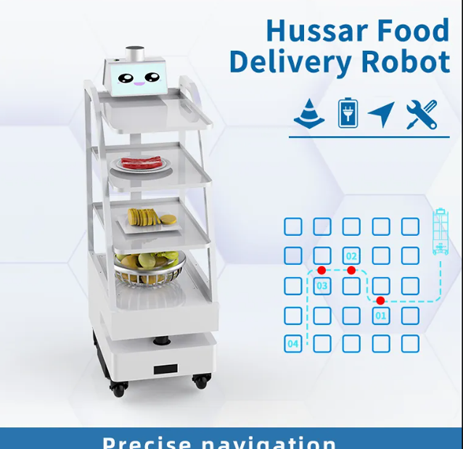 Source Manufacturer Factory Price Meal Delivery Robot Intelligent Navigation Multi-Layer Delivery Carrier for Hotel Dish Conveyor