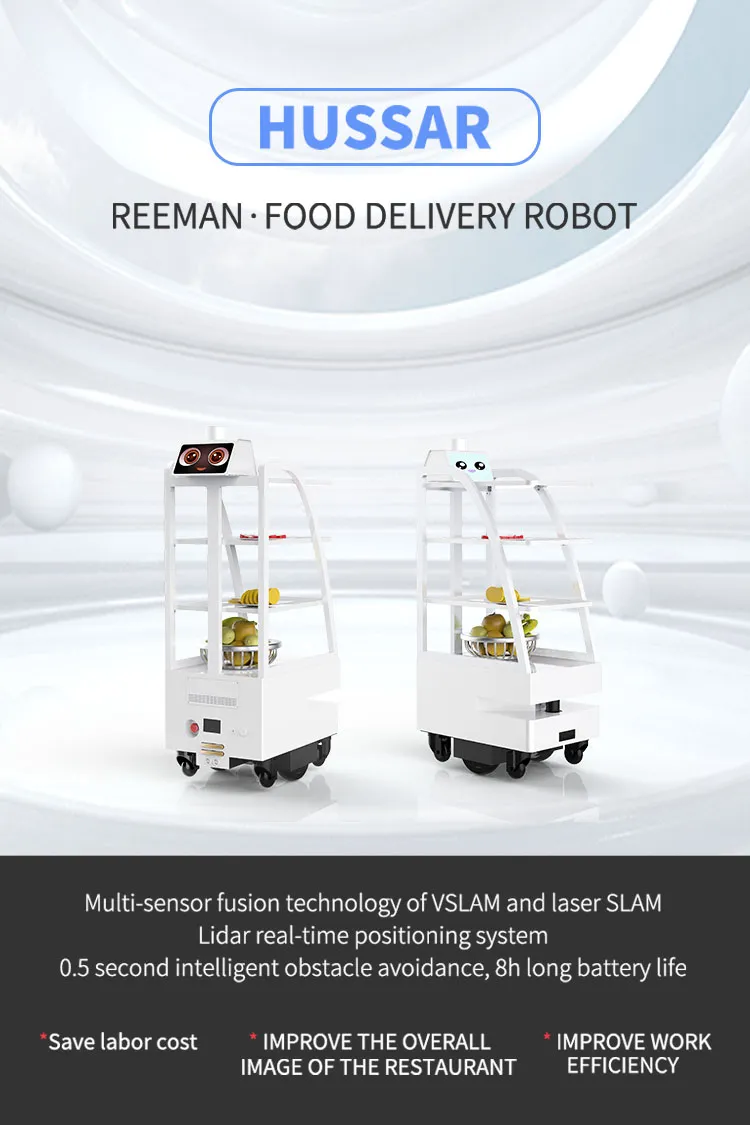 Source Manufacturer Factory Price Meal Delivery Robot Intelligent Navigation Multi-Layer Delivery Carrier for Hotel Dish Conveyor