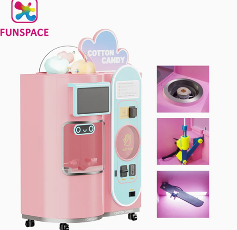 Funspace New Design Custom Full Automatic Touch Screen Self Service Cotton Candy Vending Machine Robot