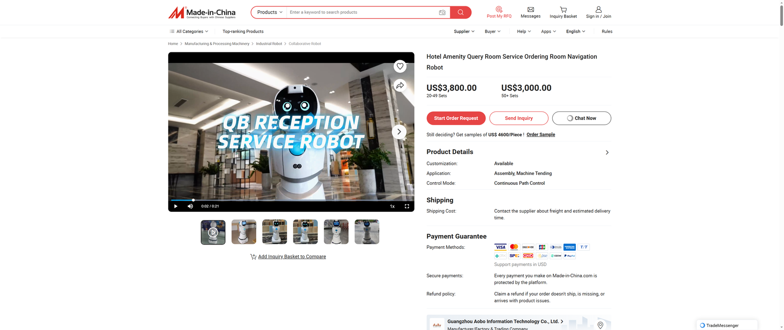 Hotel Amenity Query Room Service Ordering Room Navigation Robot